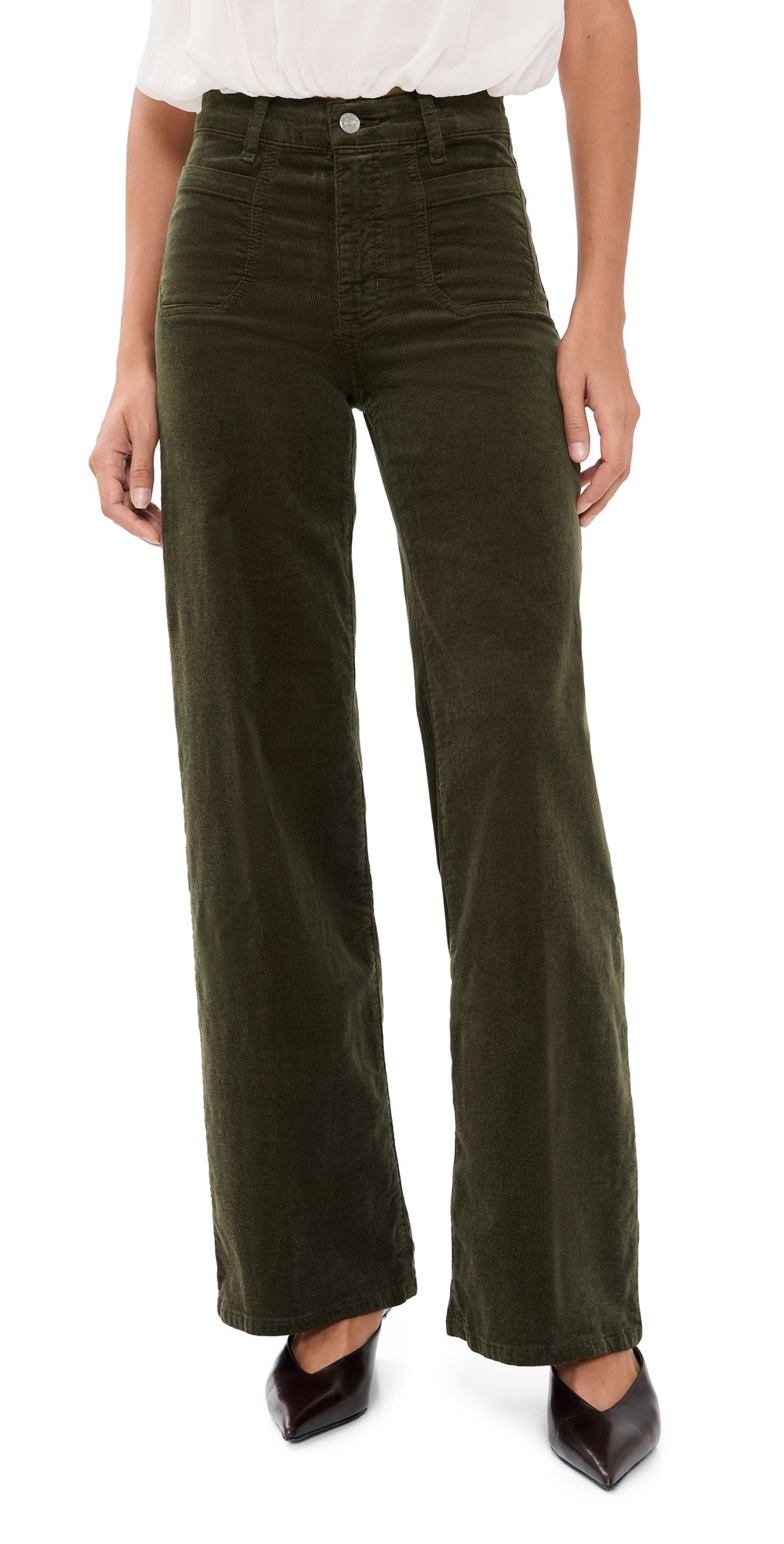 FRAME Le Slim Palazzo Modernist Pants Rich Military 31