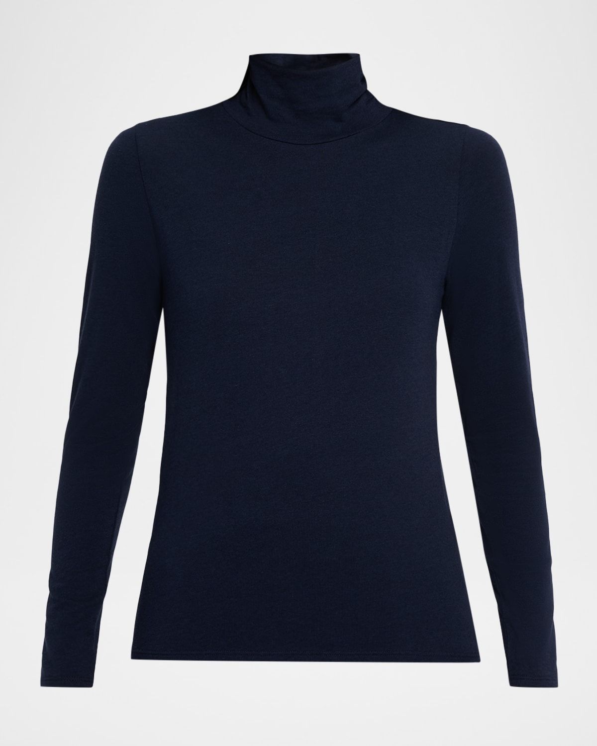 Turtleneck Sheer Knit Pullover