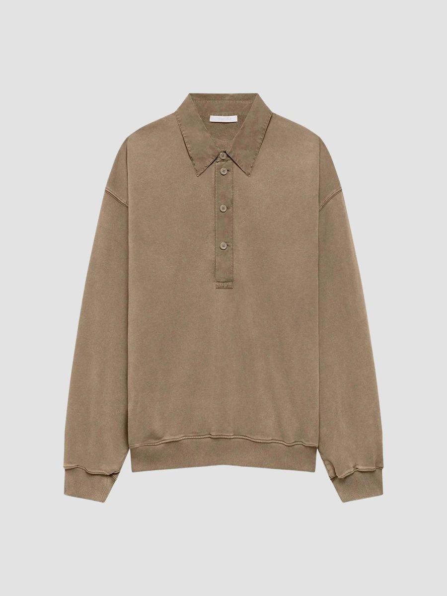 Helmut Lang Men's Terry Polo Sweatshirt - Ochre - Size XL