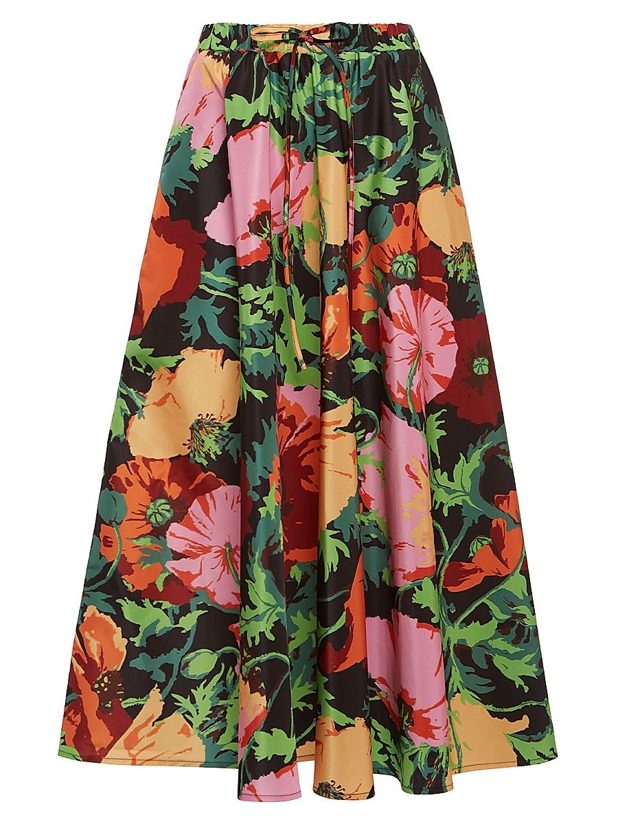 Women's Drawstring Skirt - Wonderland Black - Size XS