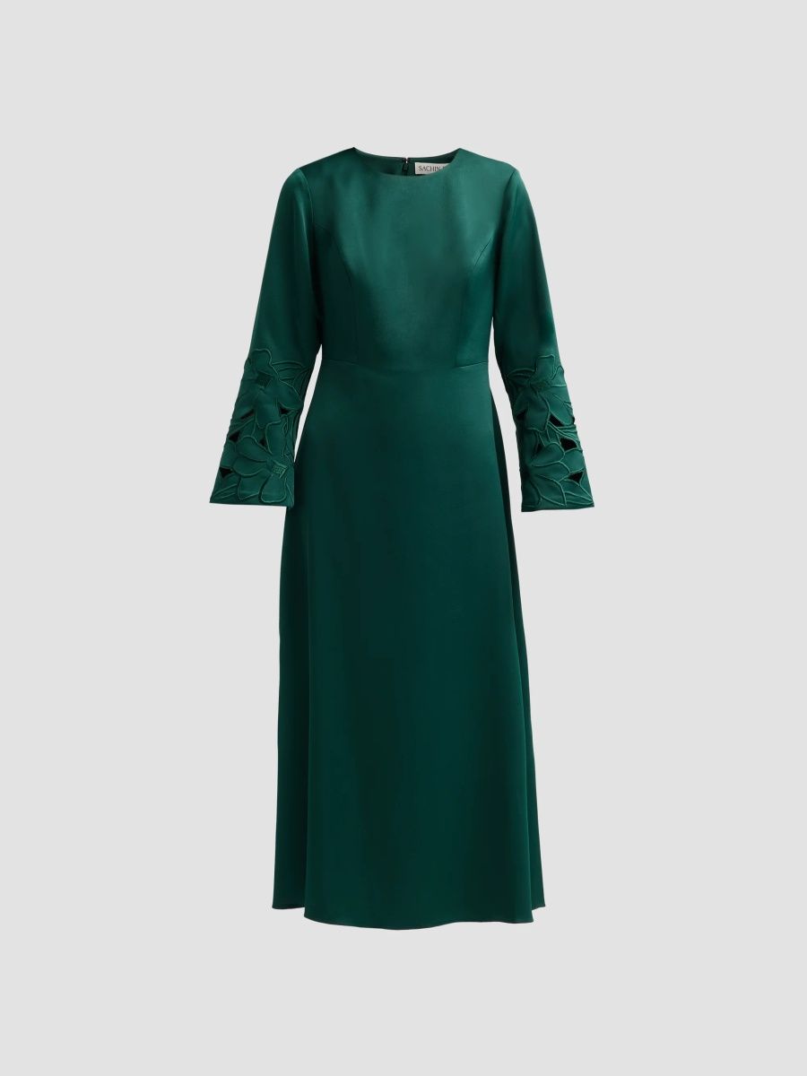 Women's Jules Laser-Cut Midi Dress - Loden - Size 0