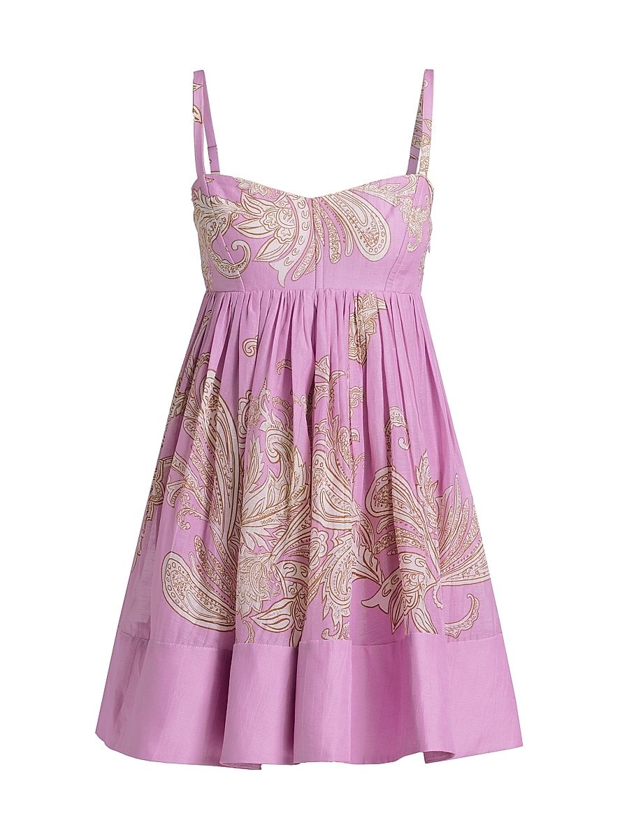 Women's Jiah Paisley Minidress - Lilac - Size Medium