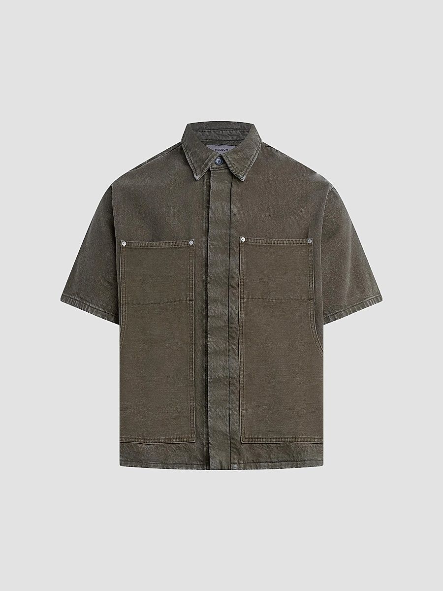 Men's Carpenter Denim Short-Sleeve Shirt - Hillside - Size XXL
