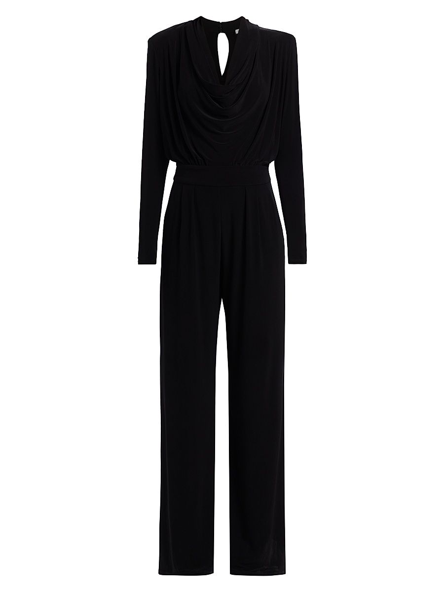 Women's Eden Cowlneck Long-Sleeve Jumpsuit - Black - Size Small