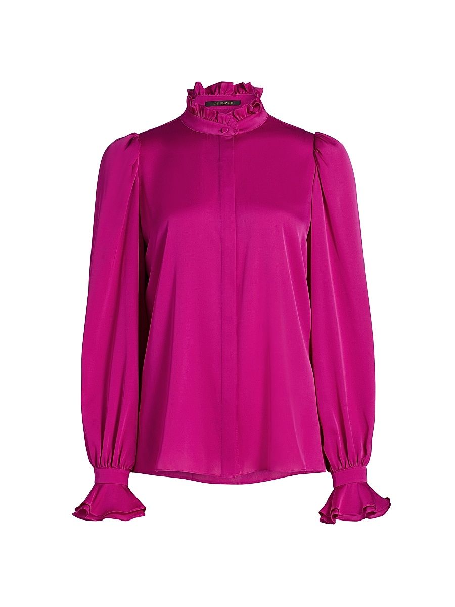 Women's Harley Stretch-Silk Blouse - Fuschia - Size Small