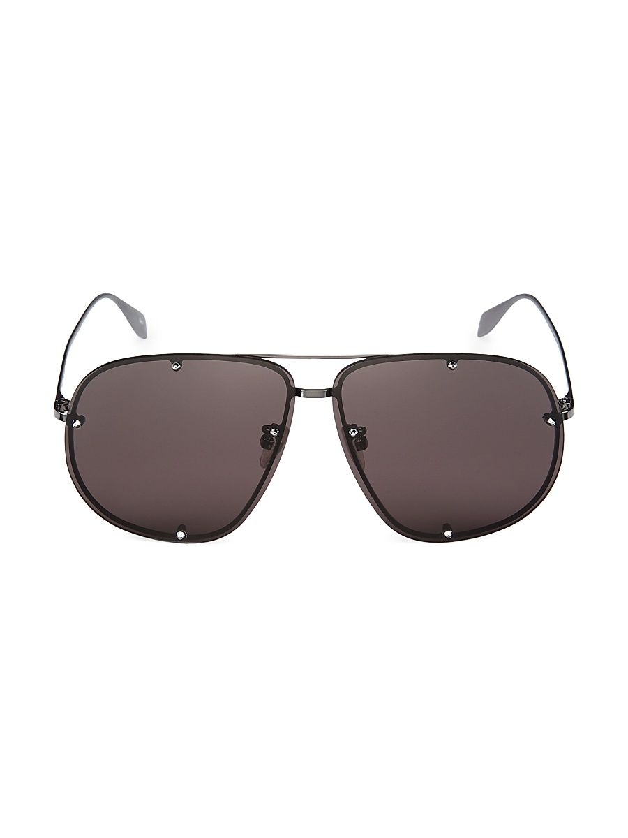 Women's Studs 64MM Pilot Sunglasses - Ruthenium