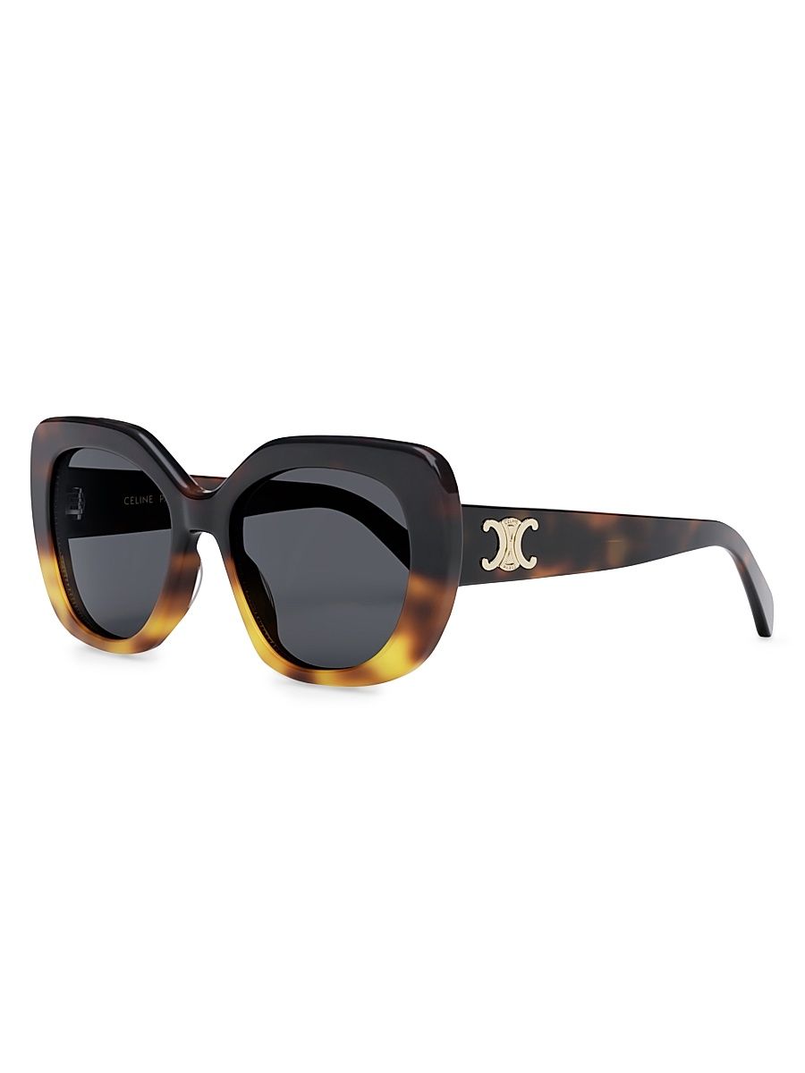 Women's 55MM Butterfly Round Sunglasses - Havana