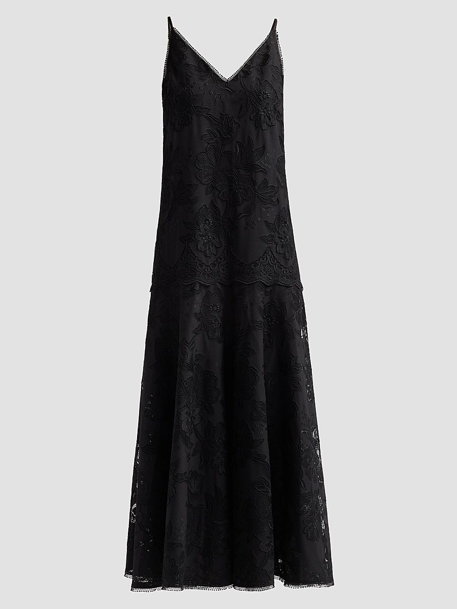 Women's Robbie 3D Floral Lace Maxi Dress - Black - Size XL