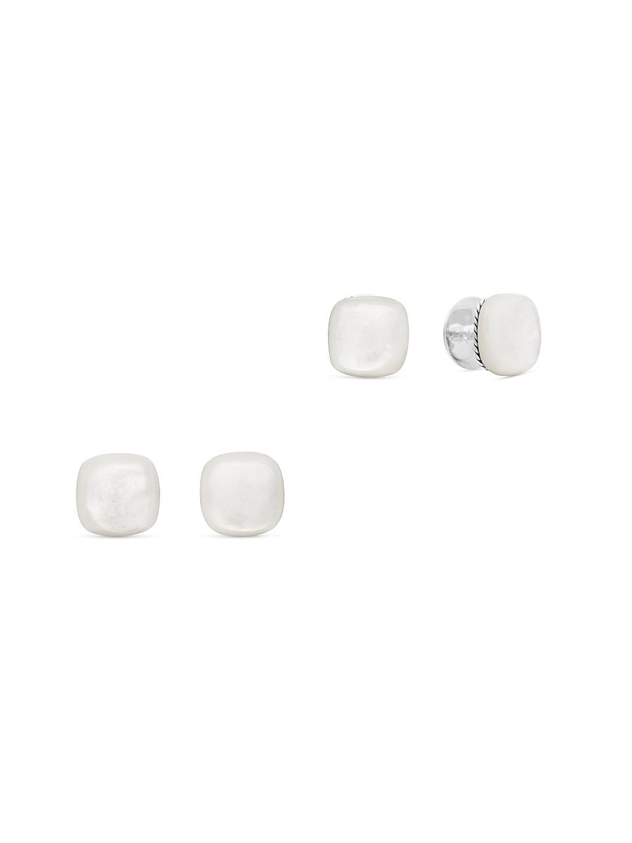 David Yurman Men's Streamline Cushion Shirt Studs - Mother Of Pearl