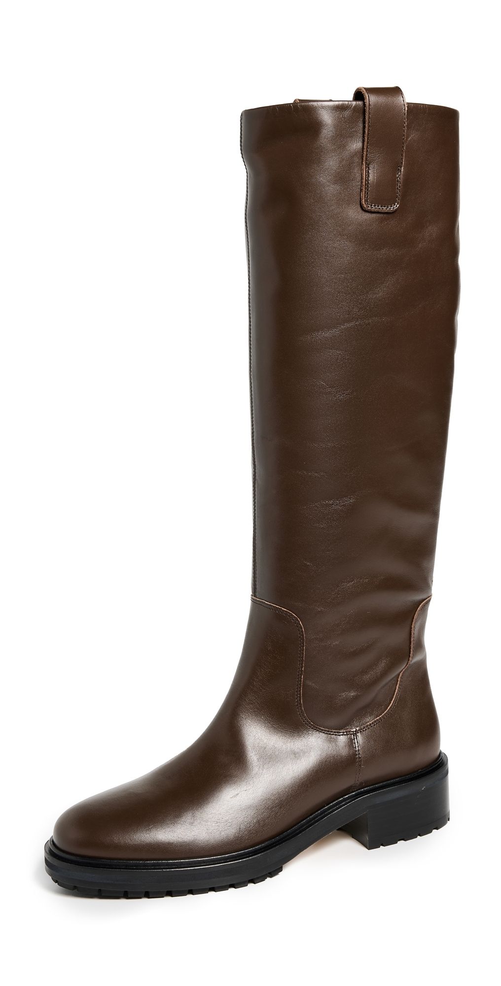 AEYDE Henry Calf Leather Moka Riding Boots Moka 41