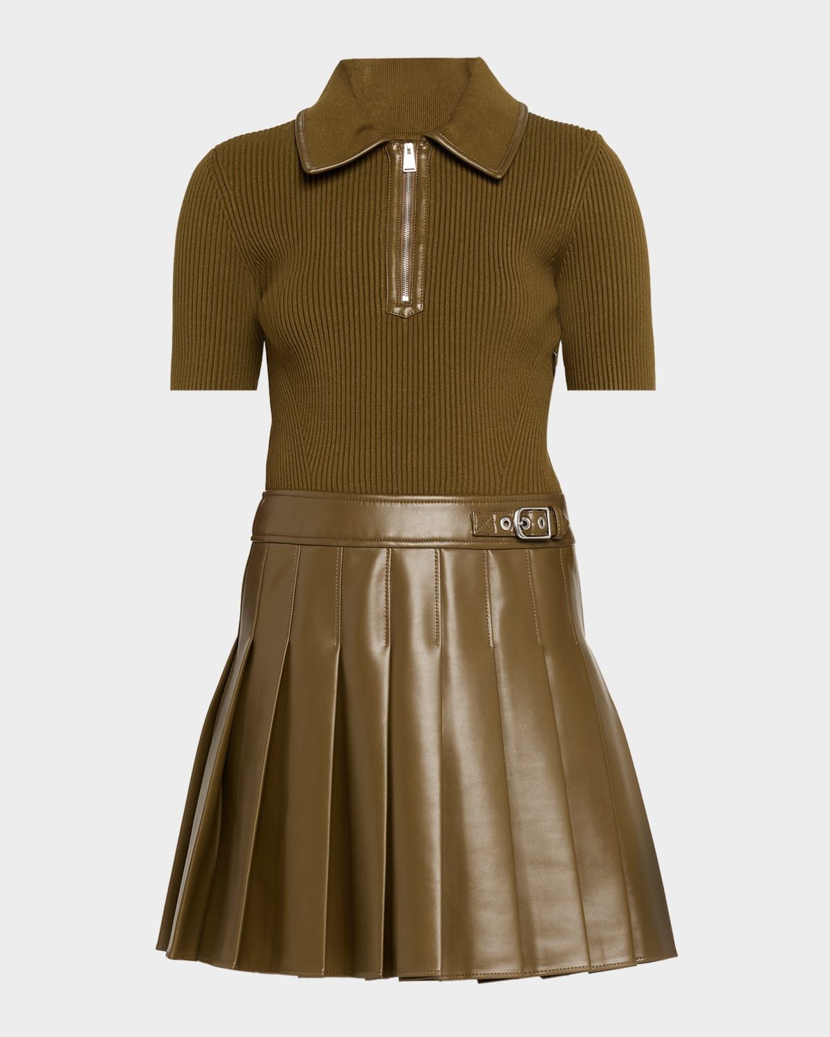 Linnie Pleated Combo Mini Dress