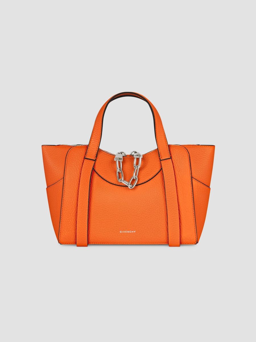 Givenchy Women's The Snatch Small Top Handle Bag in Grained Leather - Orange