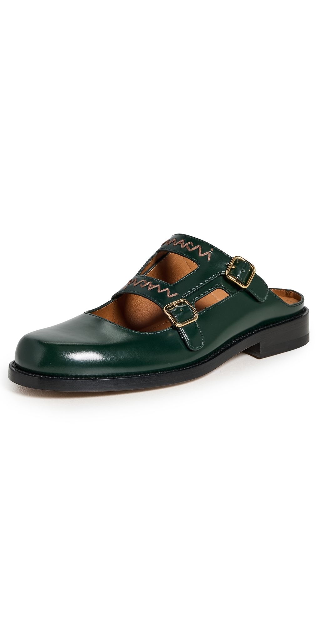 Marni Sabot Flats Dark Petrol 37