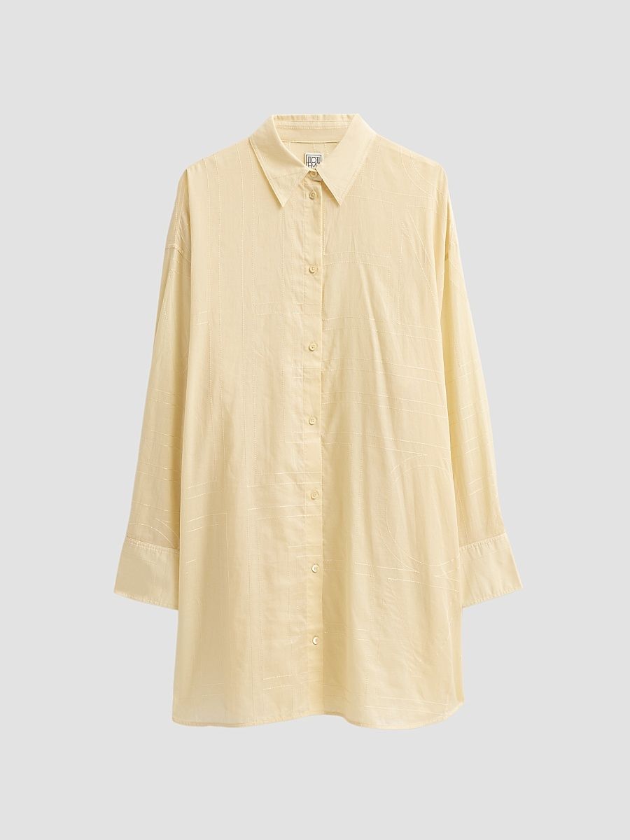 Women's Cotton-Blend Long Summer Shirt - Buttercup - Size 12