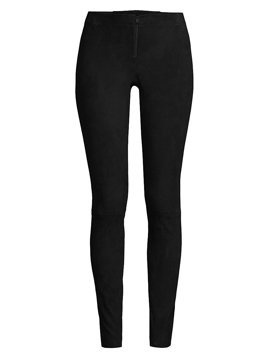 Women's Suede Legging Pants - Black - Size 8