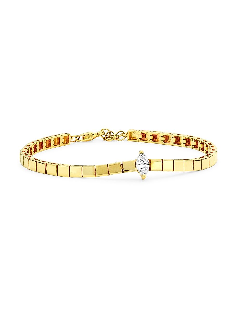 Women's 14K Yellow Gold & 0.328 TCW Diamond Tile Bracelet - Yellow Gold