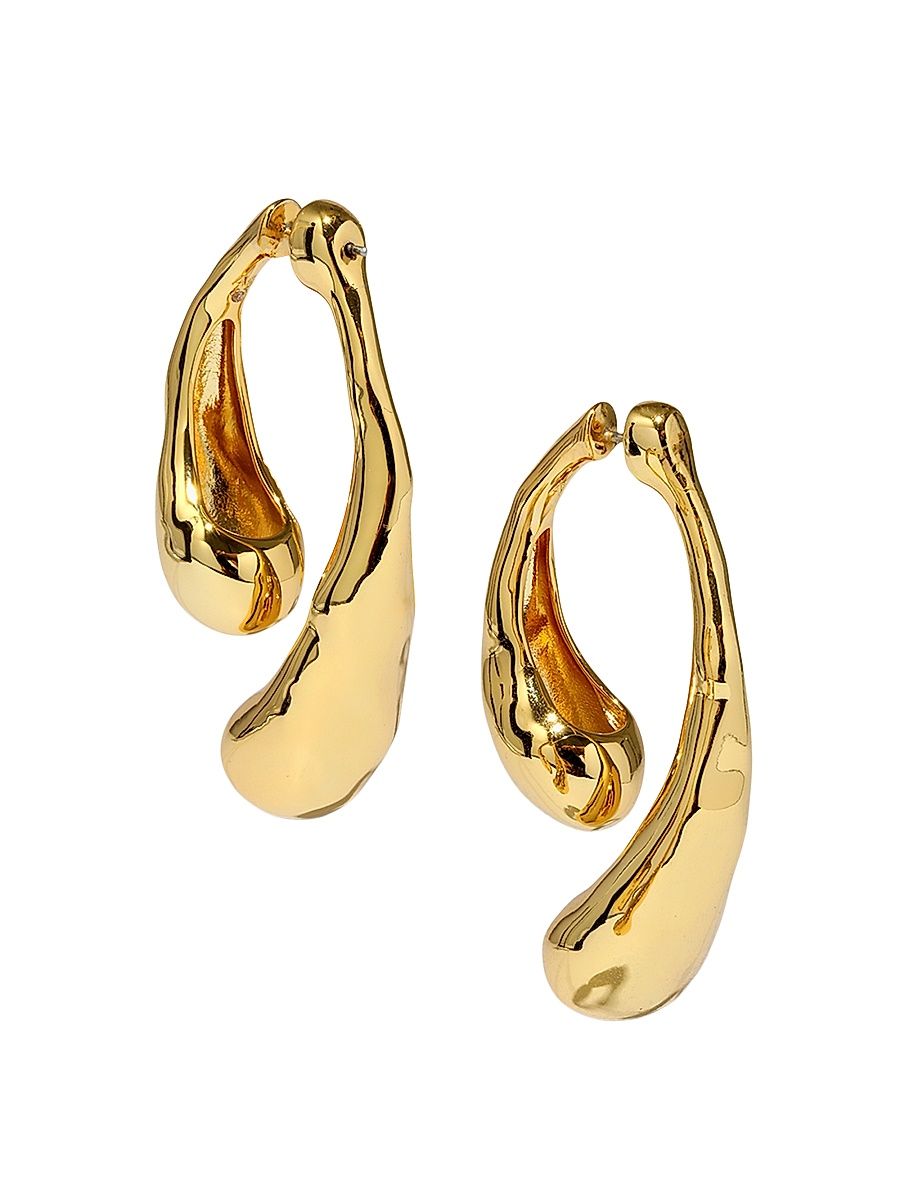 Women's Molten 14K-Gold-Plated Reversible Drop Earrings - Gold