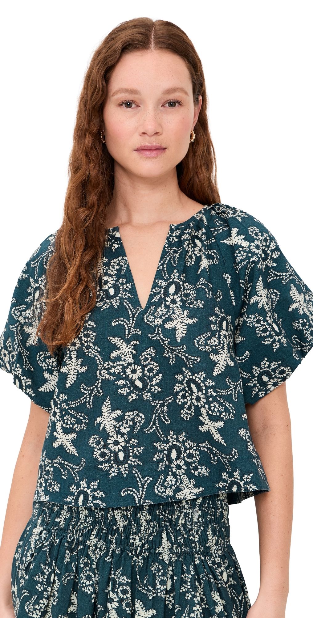 THE GREAT. The Blythe Top Indigo Bandana 2