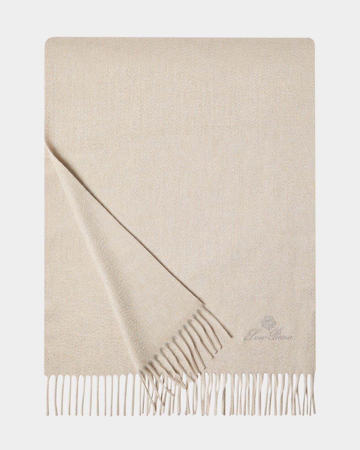 Embroidered Logo Cashmere Scarf