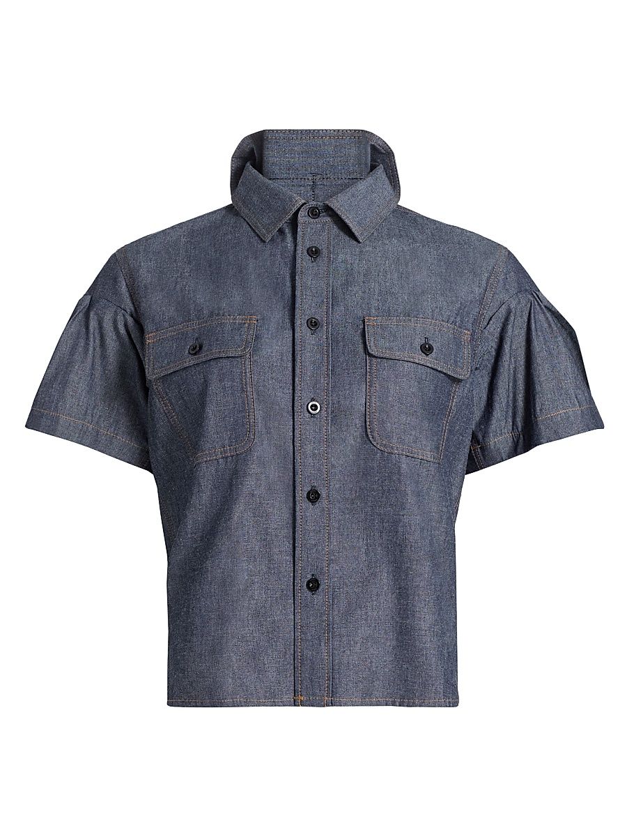 Women's Lightweight Denim Shirt - Blue - Size XL