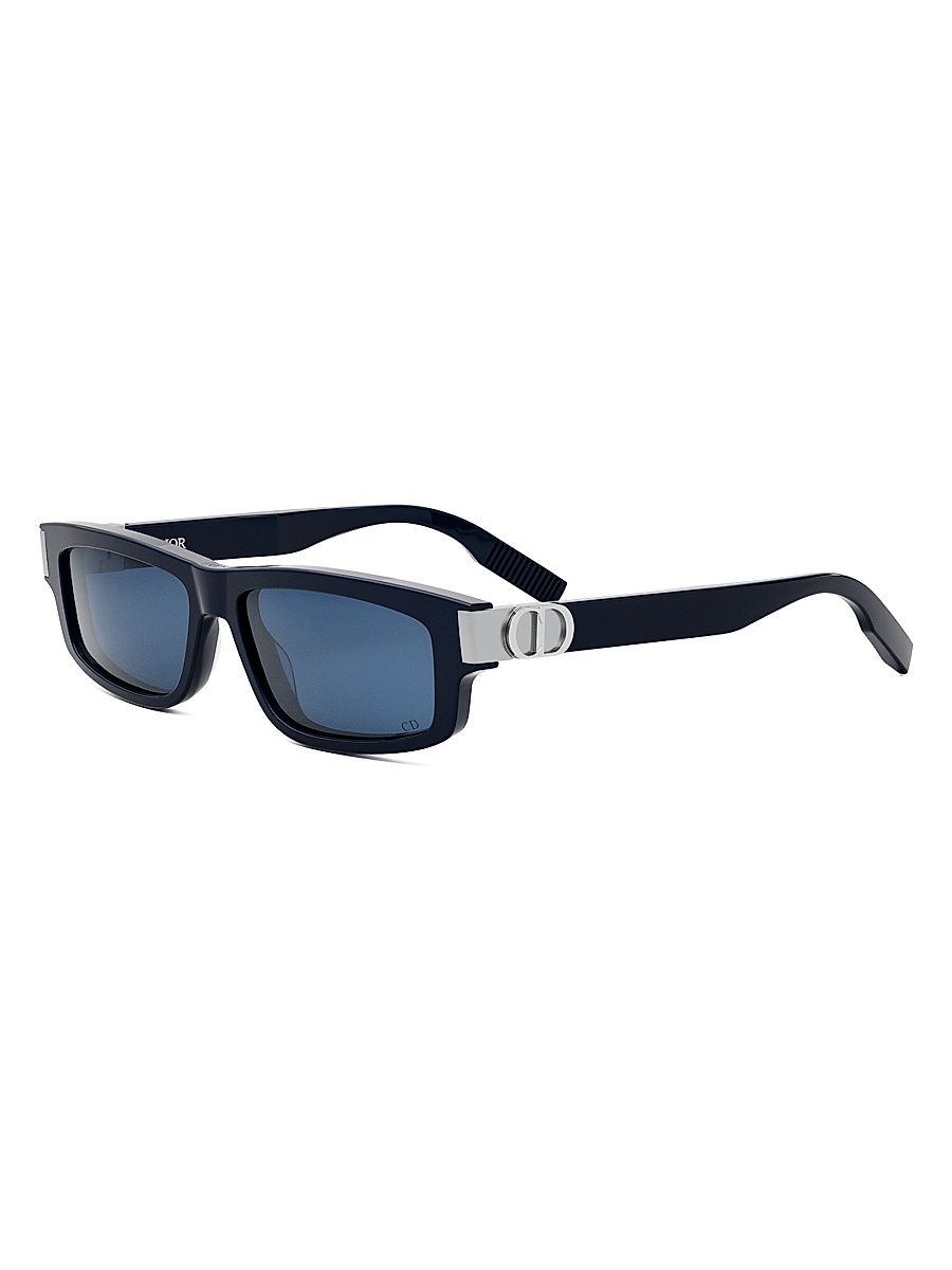 Men's CD Icon S2I 55MM Rectangular Sunglasses - Blue Light Blue
