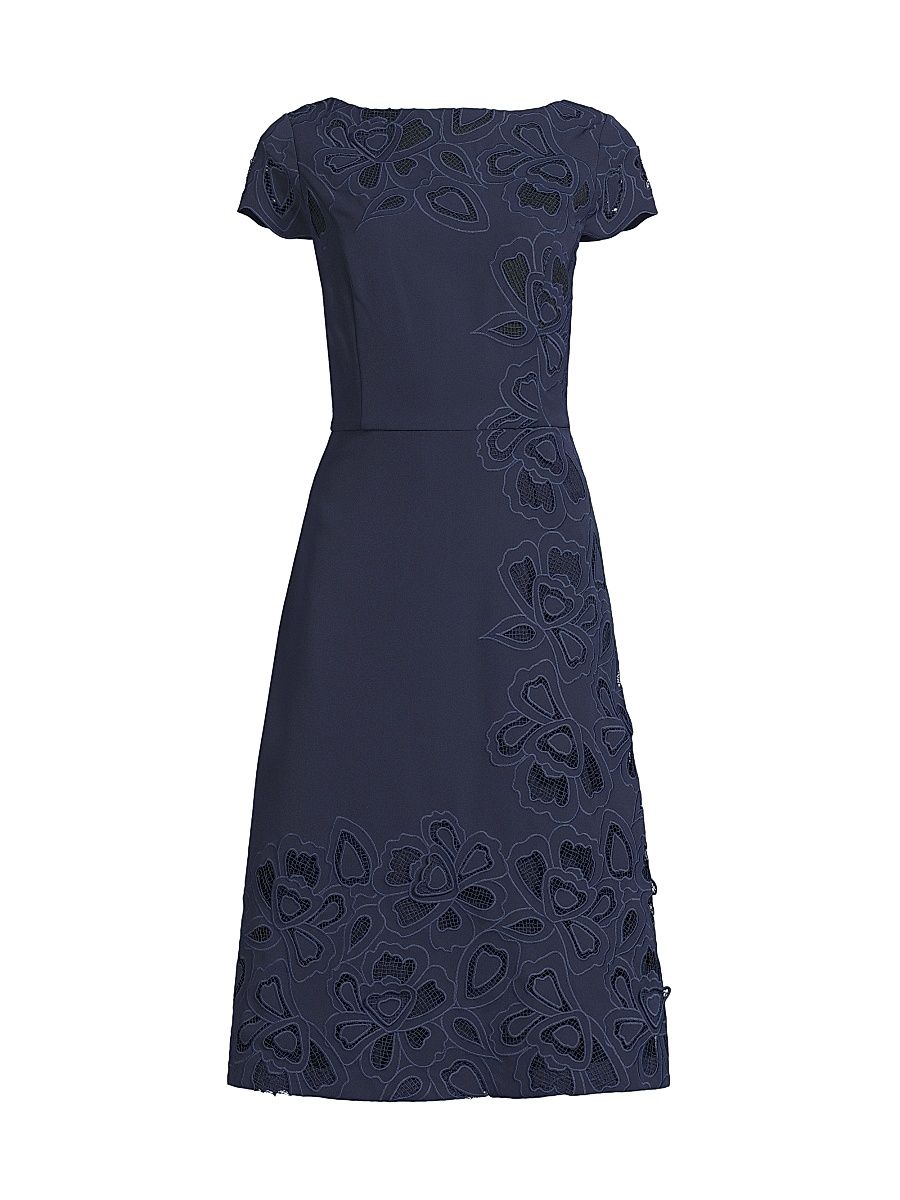 Women's Juliette Lace-Trimmed Cocktail Dress - Dark Midnight - Size 12
