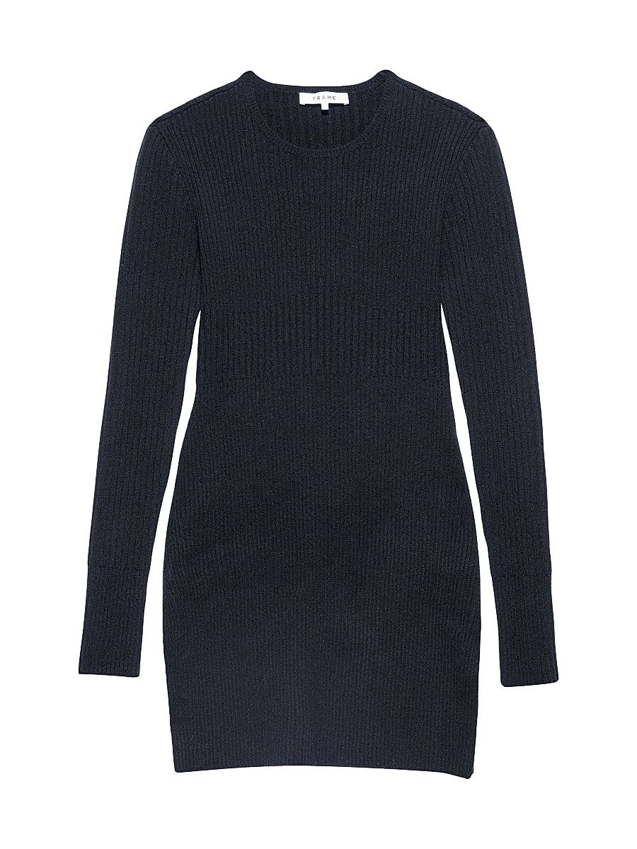 Women's Ribbed Cashmere-Blend Tunic - Noir - Size Small