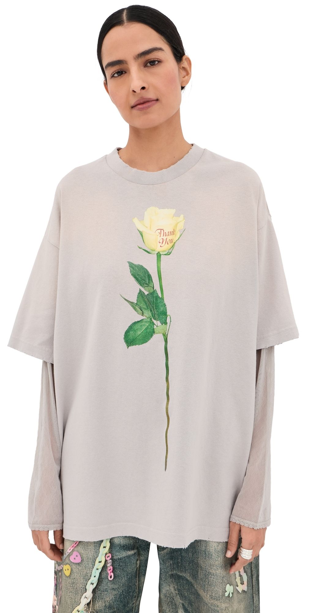 Acne Studios Graphic T Shirt Light Grey M