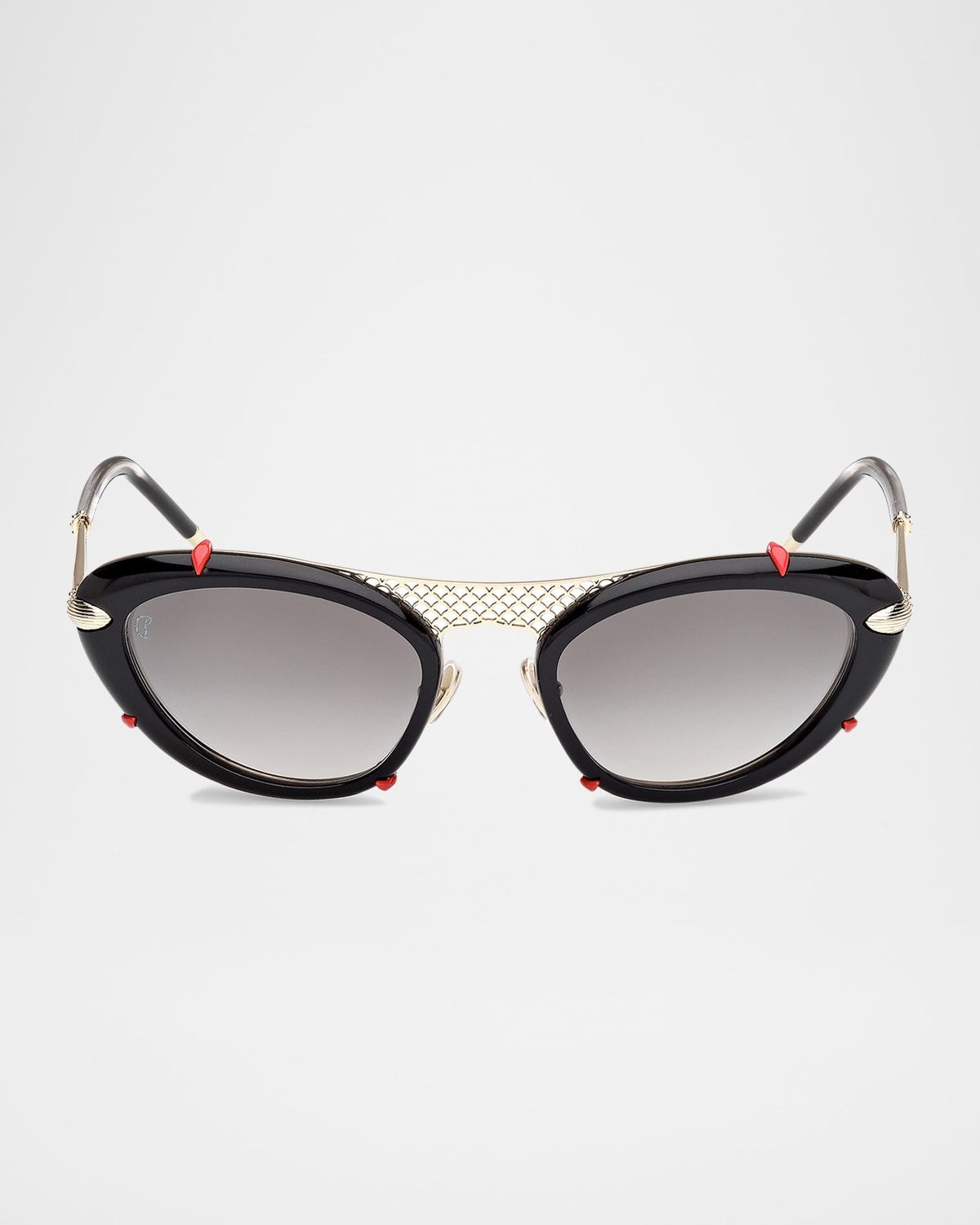 Miss Z Spiked Oval Acetate Sunglasses
