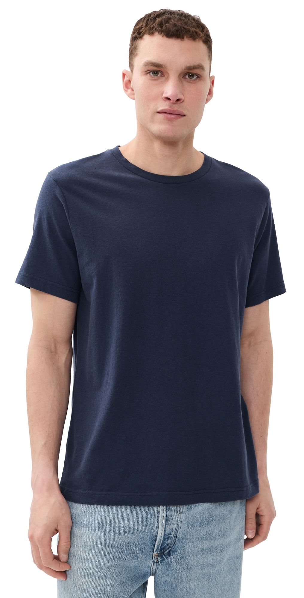 Frescobol Carioca Dinis Linen Blend T-Shirt Midnight Blue M
