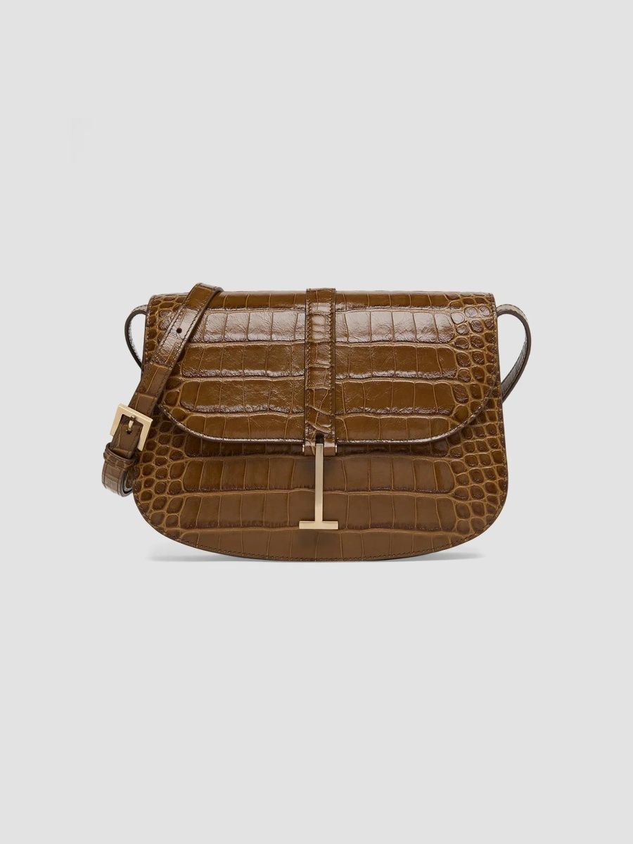 TOM FORD Women's Arc Small Croc-Embossed Shoulder Bag - Cinnamon