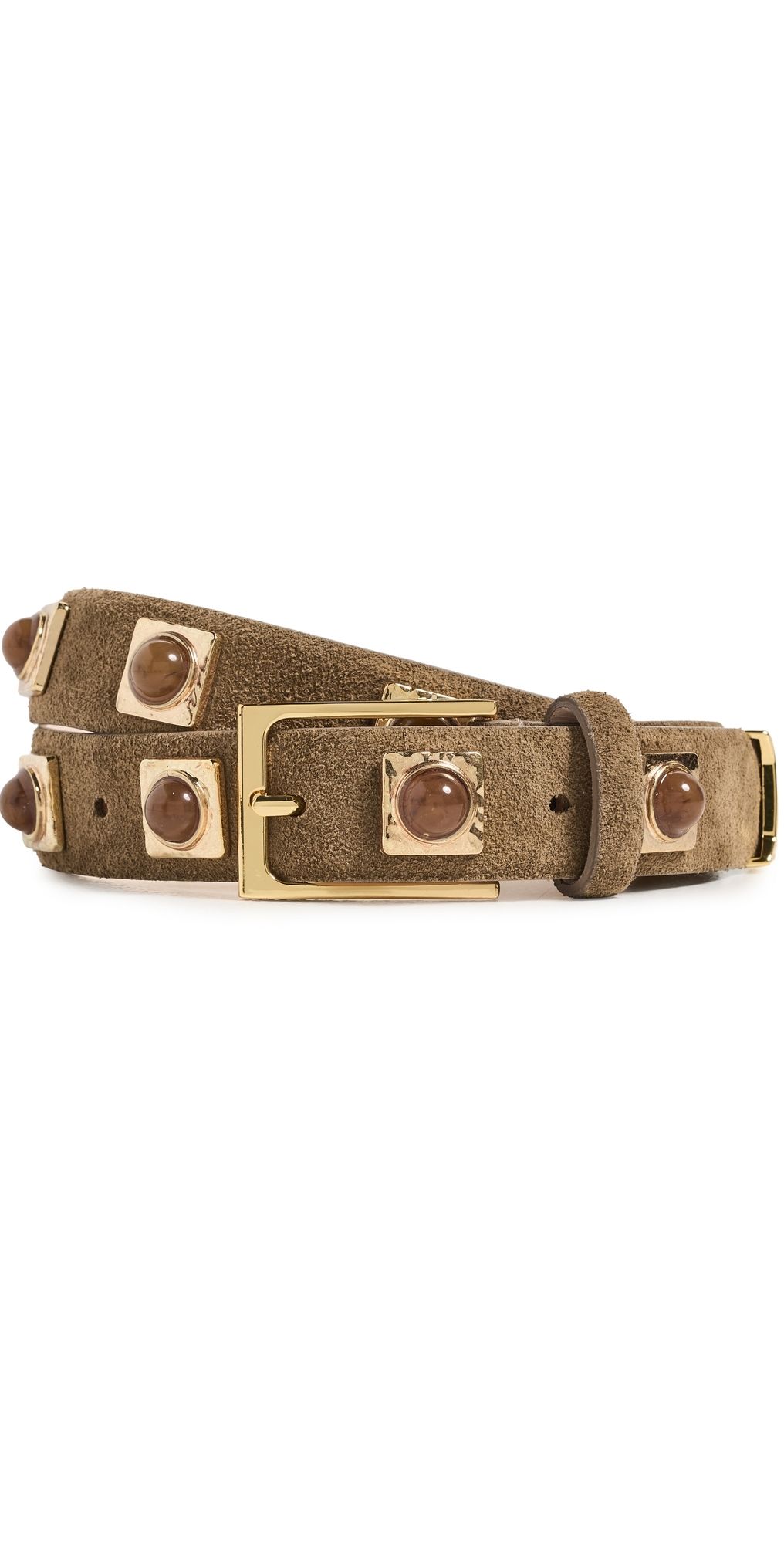 Aureum No. 2 Mocha Suede Studded Belt Mocha XS/S
