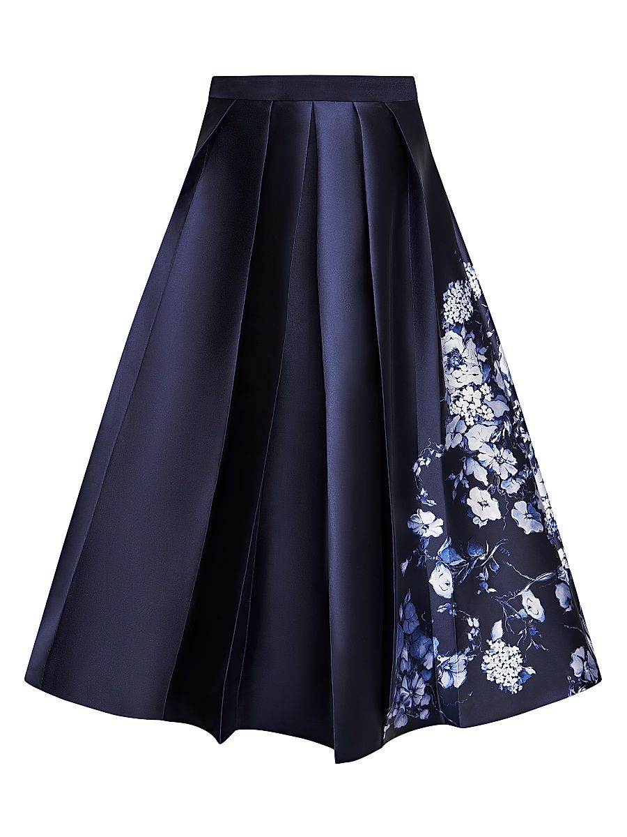 Women's Beatrice Morning Glowy Midi-Skirt - Midnight Blue - Size 14