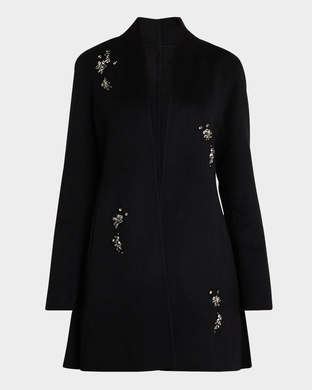Double-Faced Cashmere Rhinestone Coat