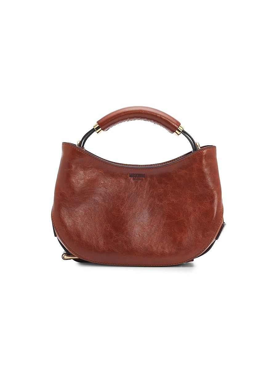 Women's Logo Leather Top Handle Bag - Hide
