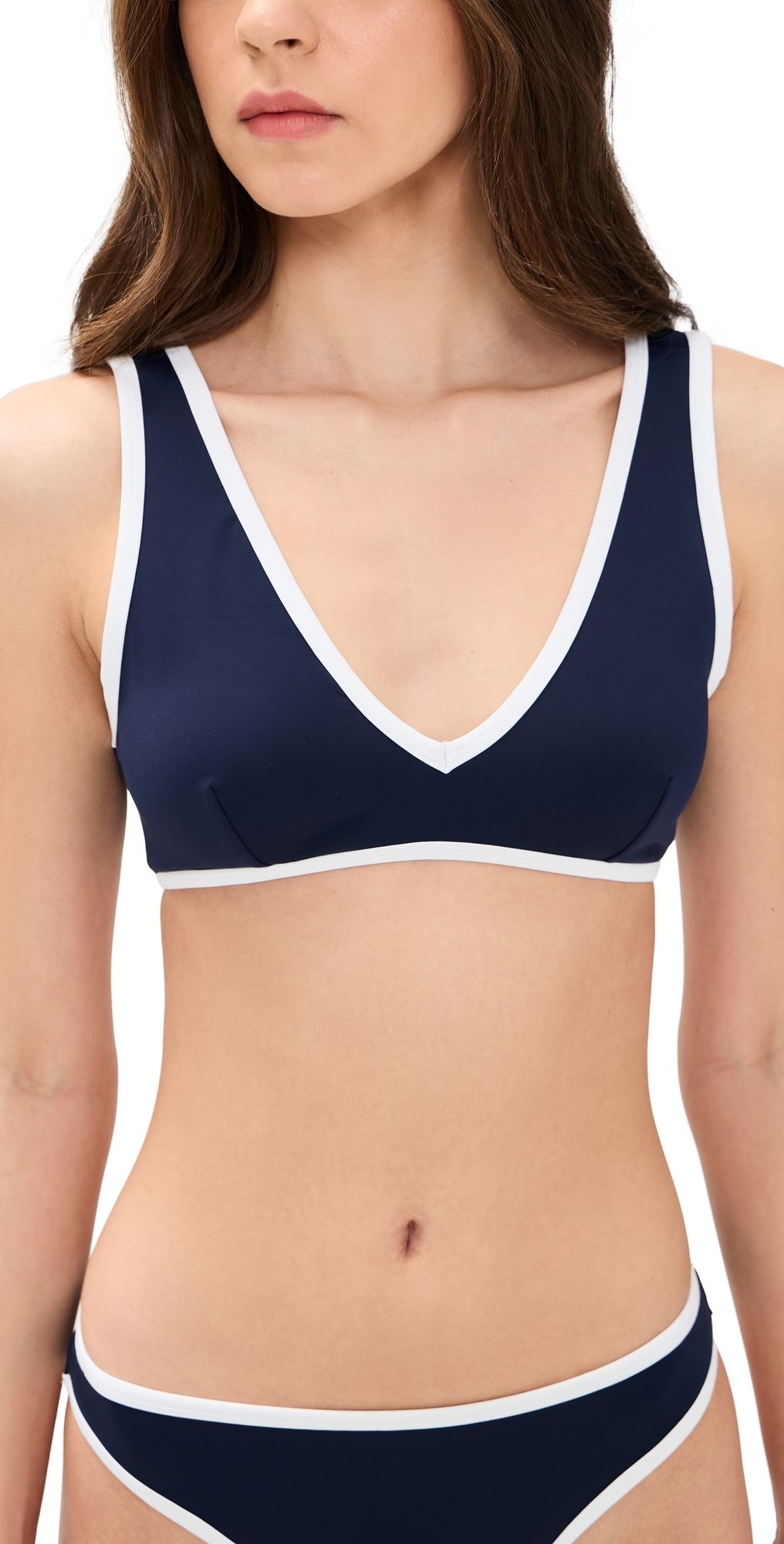 Good American Deep V Bikini Top Horizon Ink L