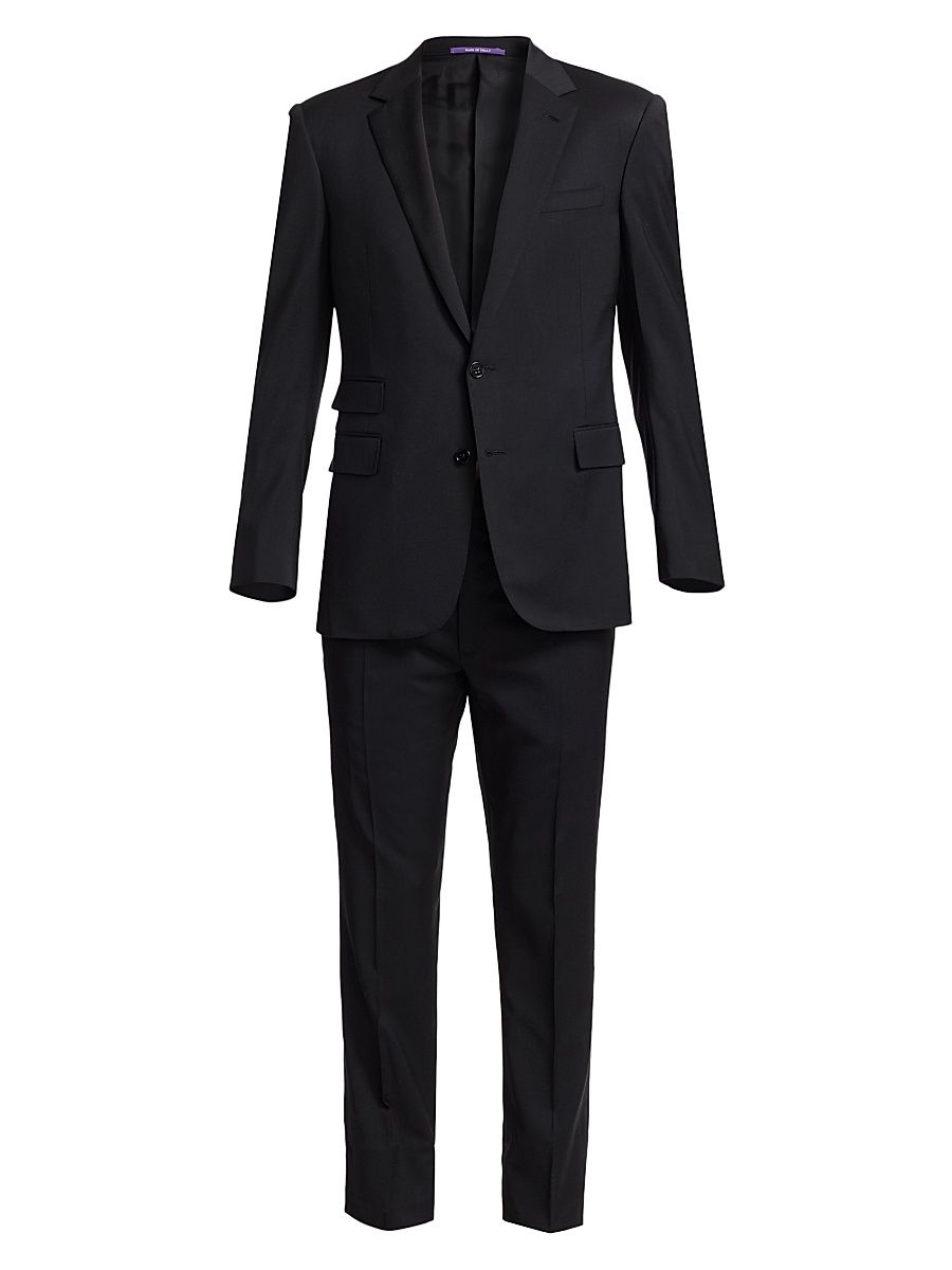 Men's Gregory Wool Serge Suit - Black - Size 46