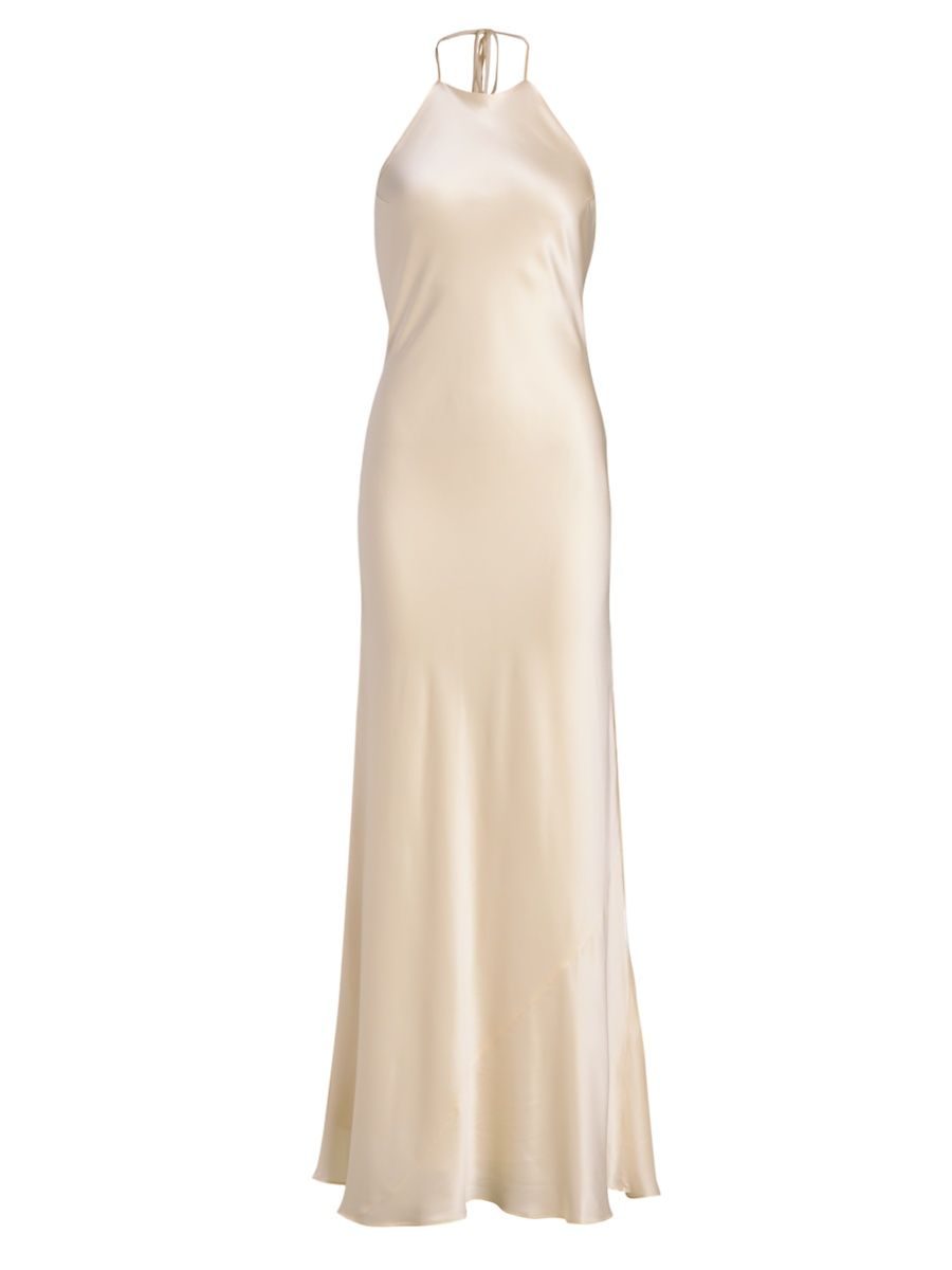 Women's Jeany Silk Maxi Dress - Fior Di Latte - Size XL