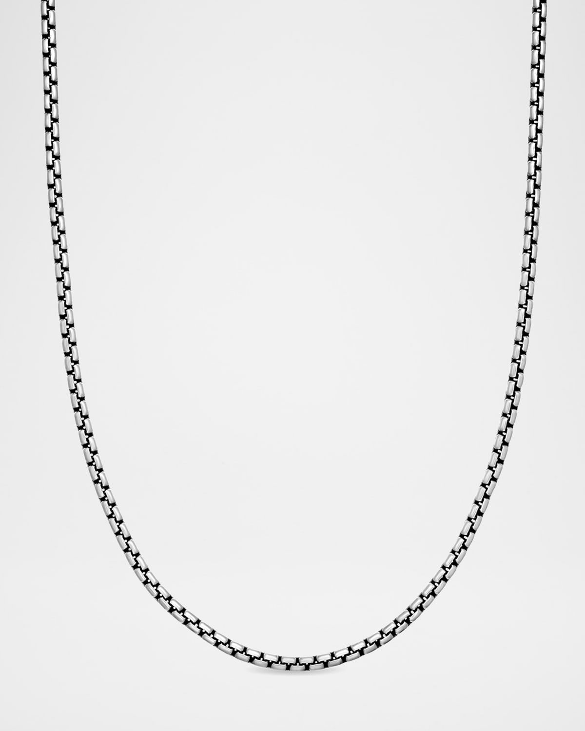 Men & apos;s Box Chain Necklace in Silver, 2.7mm, 24"L