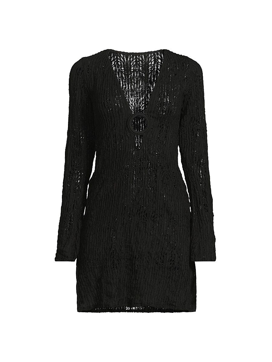 Women's Angie Knit Linen-Blend Tunic - Midnight Weave - Size XL