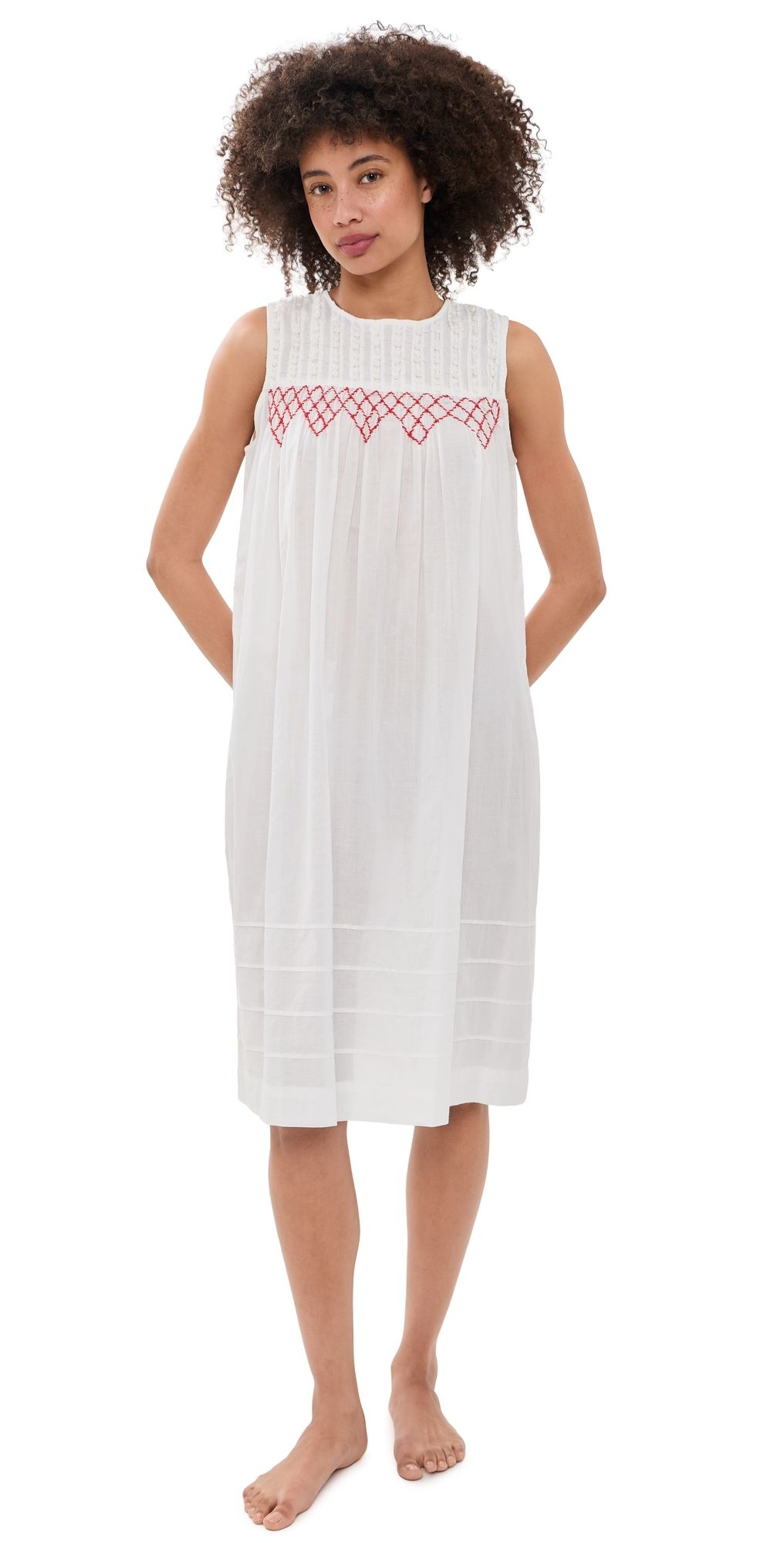 Damson Madder Ambrose Midi Night Dress White 6