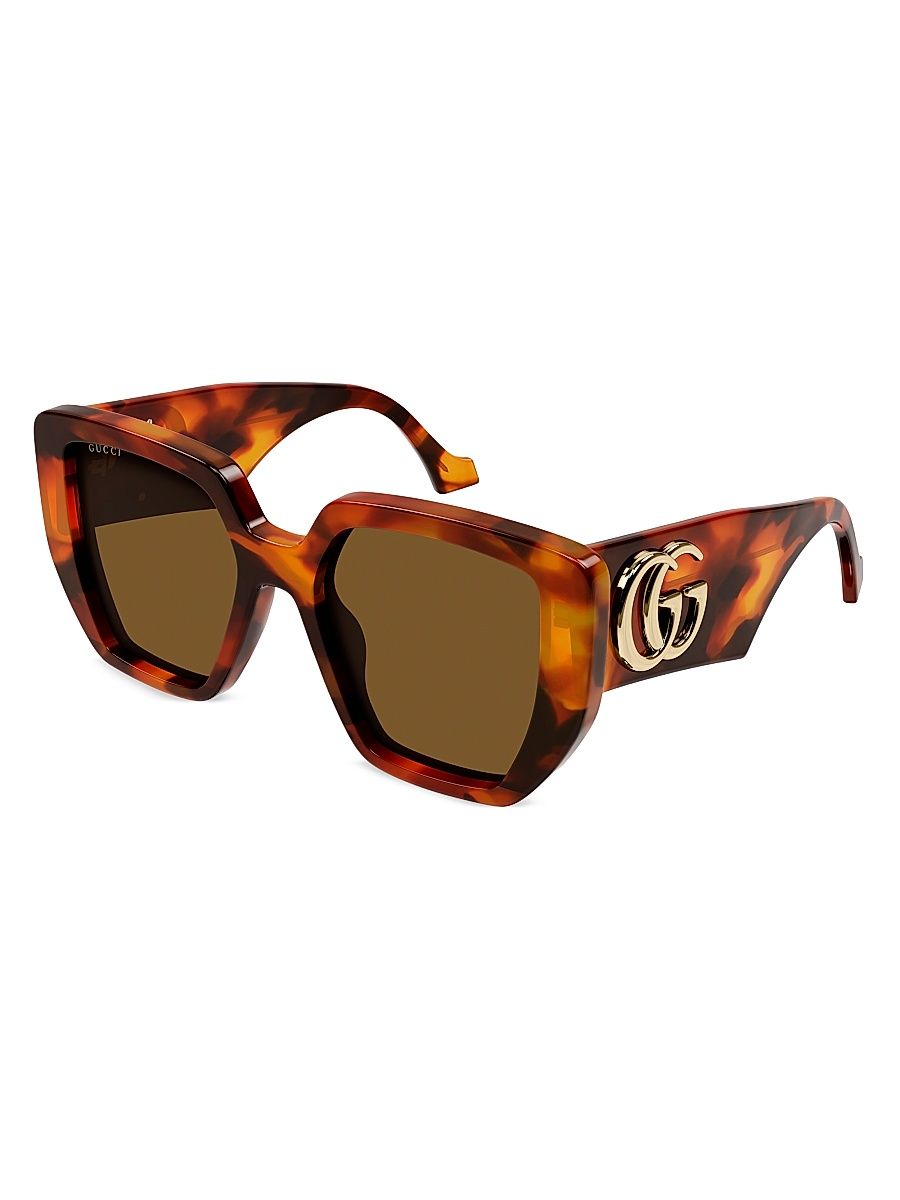 Women's Gucci Generation 54MM Square Sunglasses - Havana