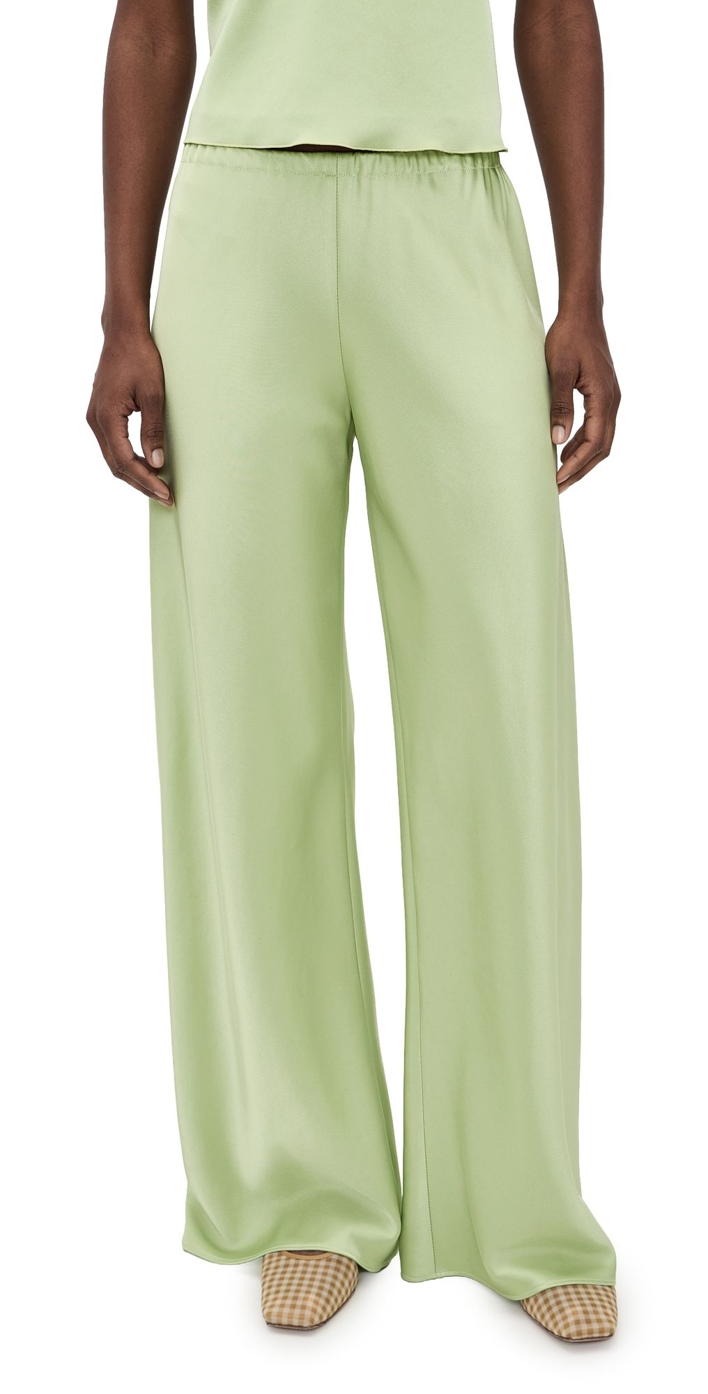 La Ligne Double Face Satin Colby Pants Celadon M