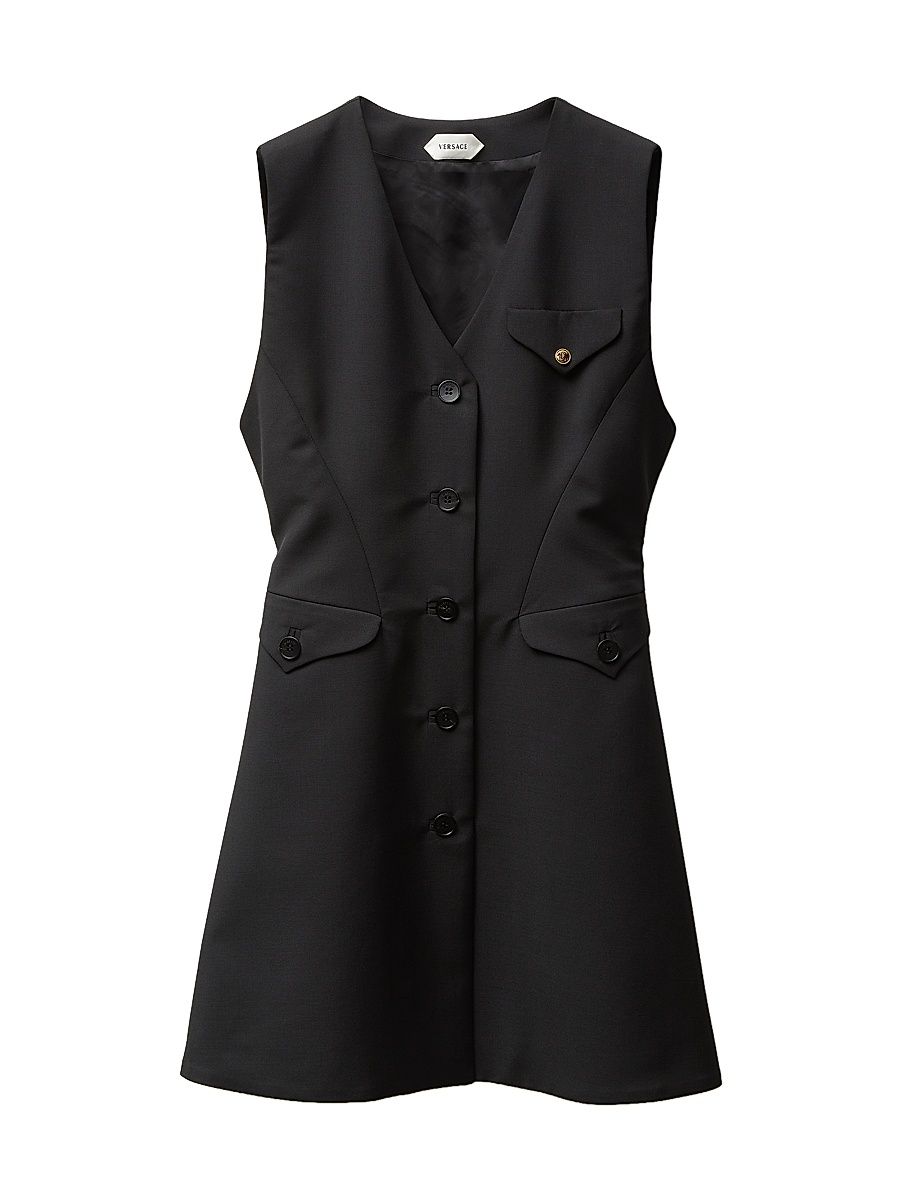 Women's Lightweight Wool-Mohair Minidress - Black - Size 8