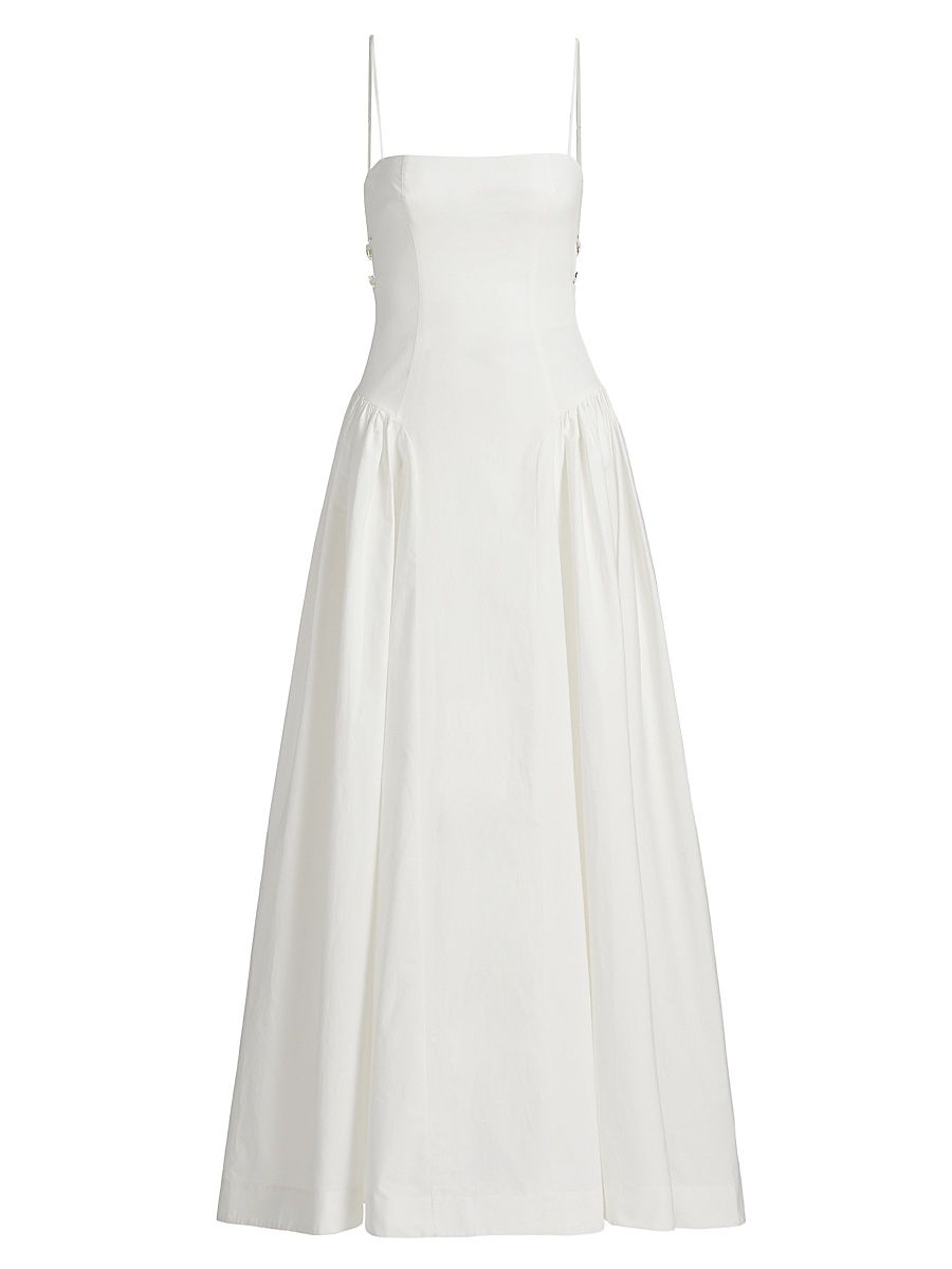 Women's Aliza Poplin Maxi Dress - Ivory - Size 10