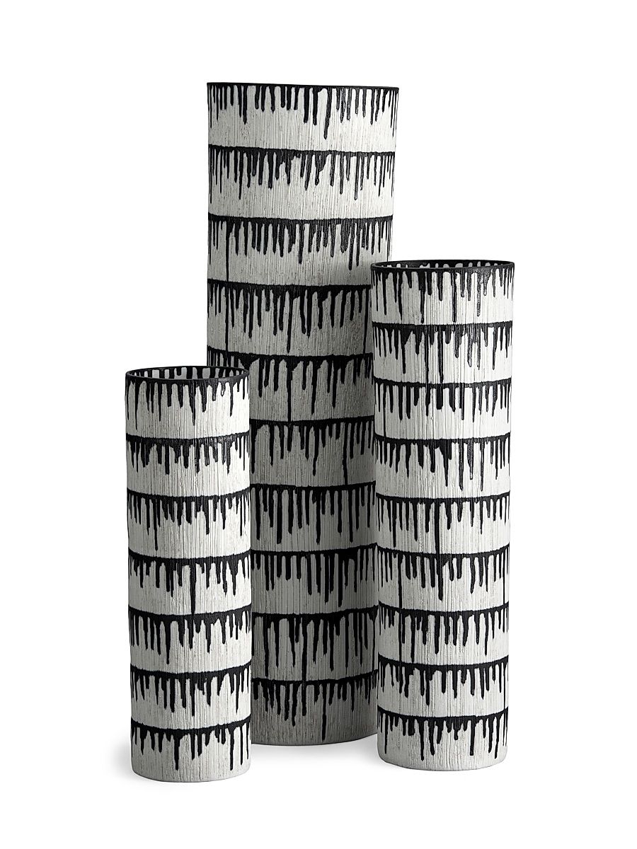 Atelier Tokasu Cylindrical Porcelain Vase - White Indigo - Size Medium