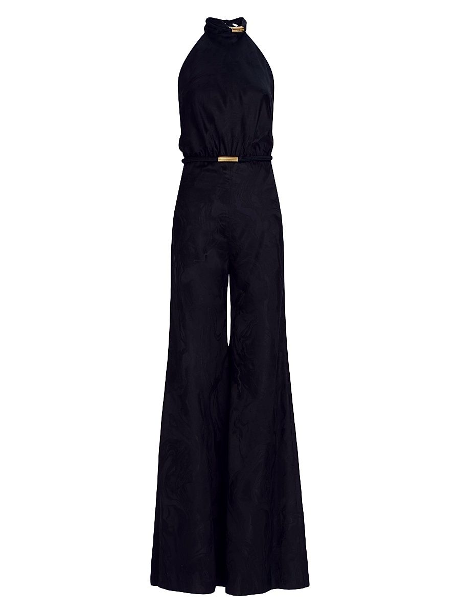 Women's Enara Jacqaurd Jumpsuit - Black - Size XS