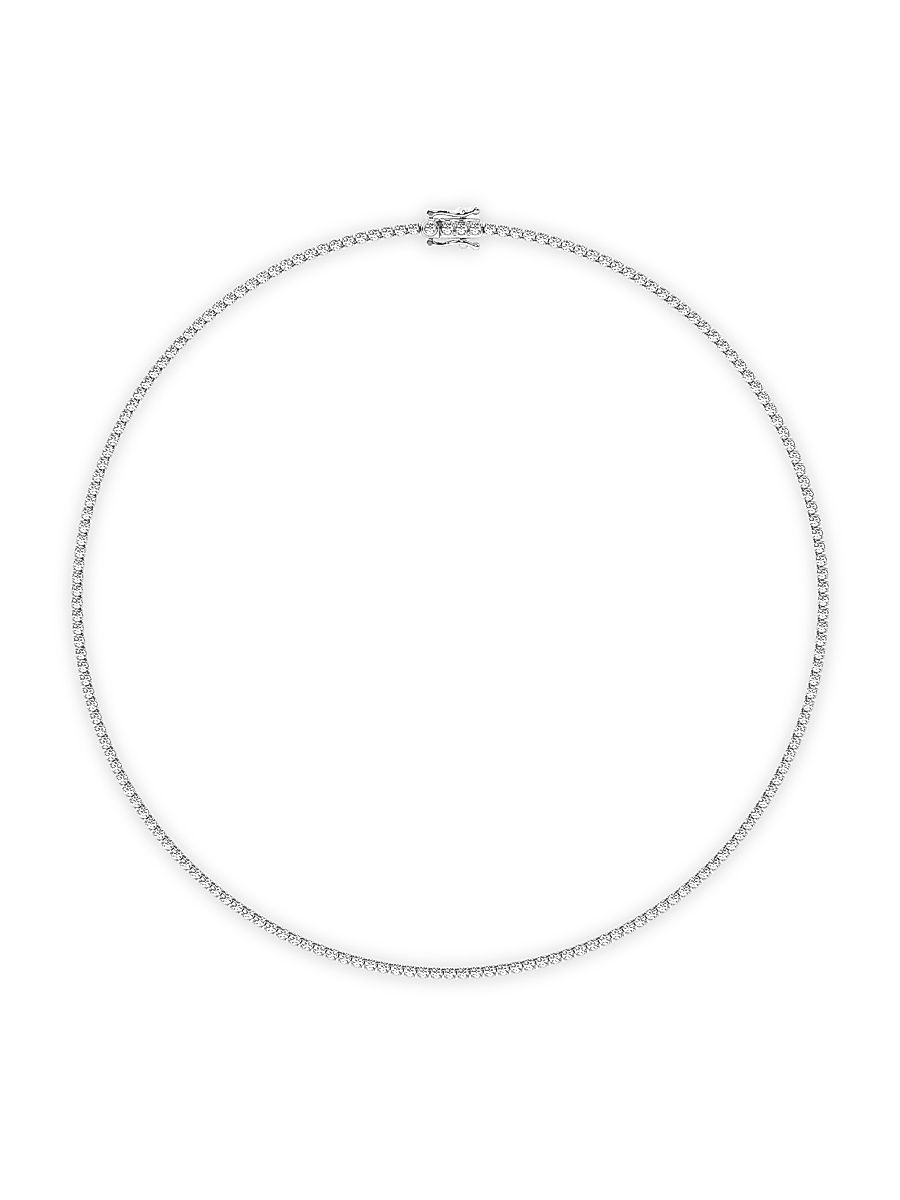 Women's 14K White Gold & 5.50 TCW Diamond Tennis Necklace - White