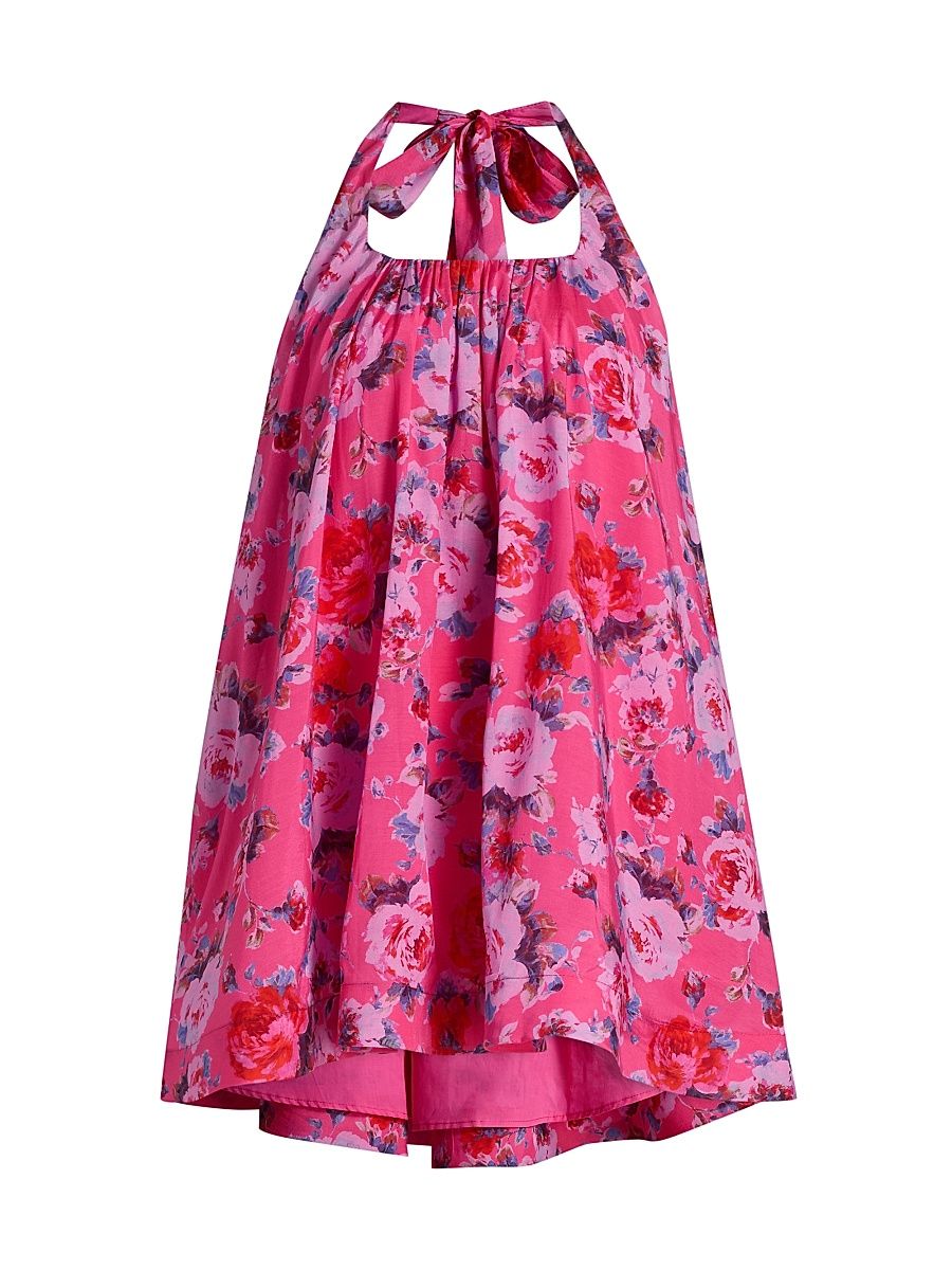 Women's Lovie Floral Minidress - Rose Fraise - Size 12