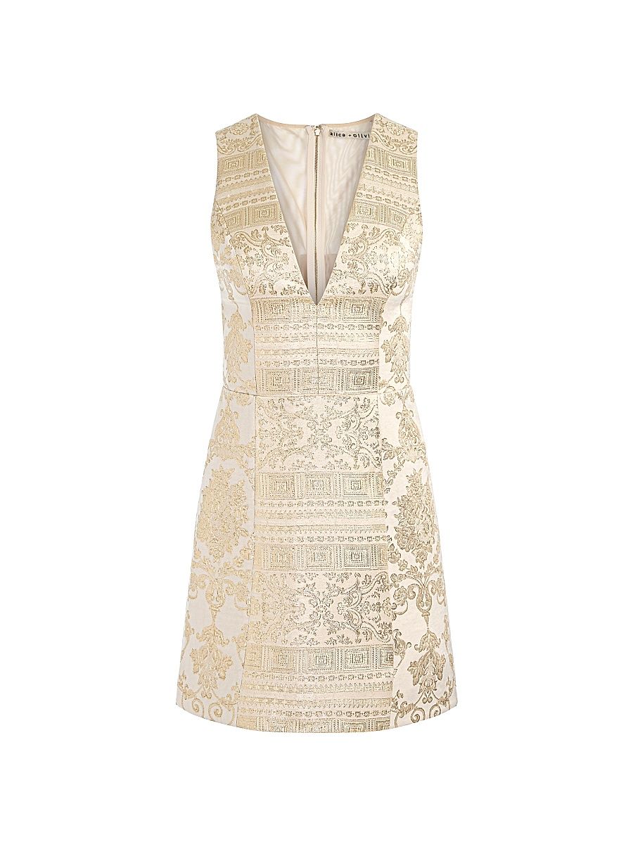 Women's Pacey Metallic-Print Minidress - Gold - Size 8